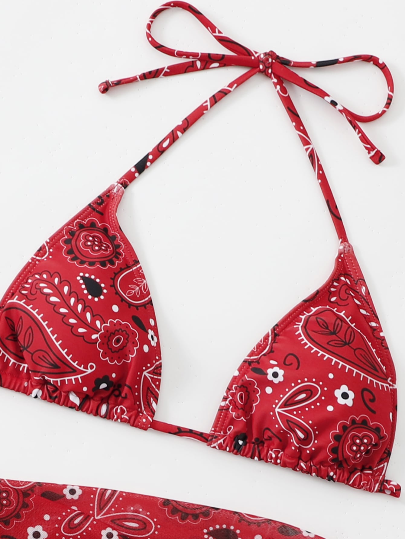 Bikini Nakem - modelo de 3 piezas con estampado de flores - Talla M Rojo