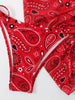 Bikini Nakem - modelo de 3 piezas con estampado de flores - Talla M Rojo