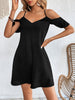 Vestido de Verano Alira Negro con hombros descubiertos - Talla M