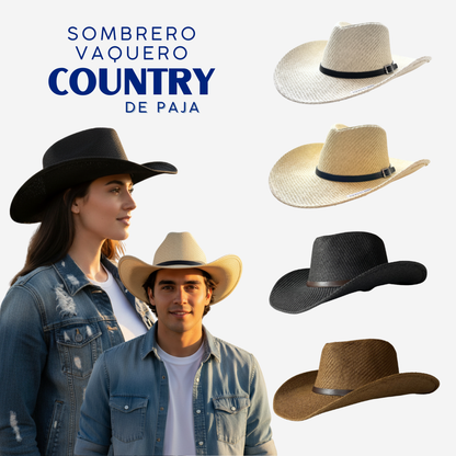 Sombrero Vaquero de Paja Country