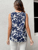 Blusa de verano Zabel - con estampado floreado azul - Talla M
