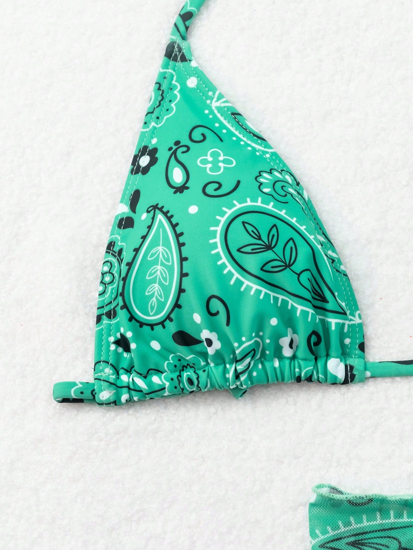 Bikini Nakem Verde Agua de 3 piezas con estampado de flores - Talla M