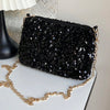 Bolso Cartera de Fiesta Scarlett con Lentejuelas Brillantes - Negro