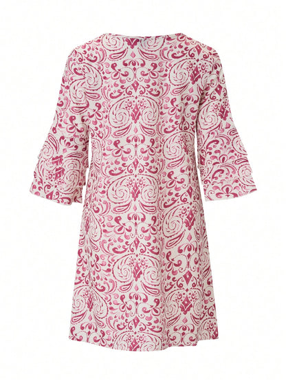 Vestido Dulce Manga 3/4 Rosado - Talla M