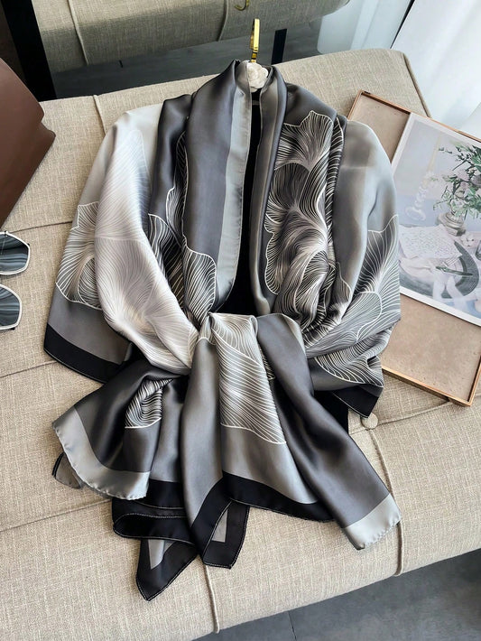 Pashmina Satinada Edna de Seda diseño floral