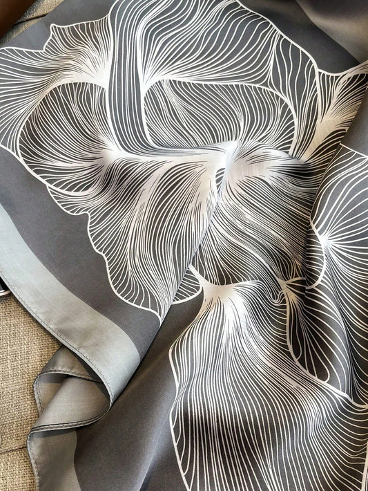 Pashmina Satinada Edna de Seda diseño floral