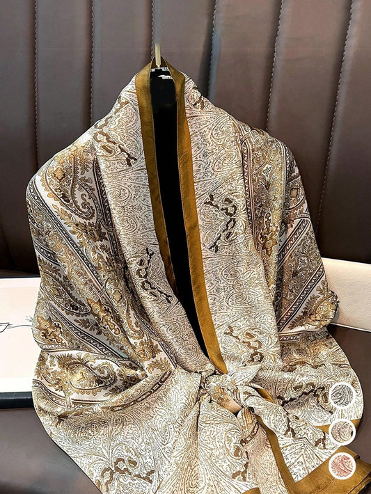 Pashmina Satinada Ivonne de Seda diseño a rayas