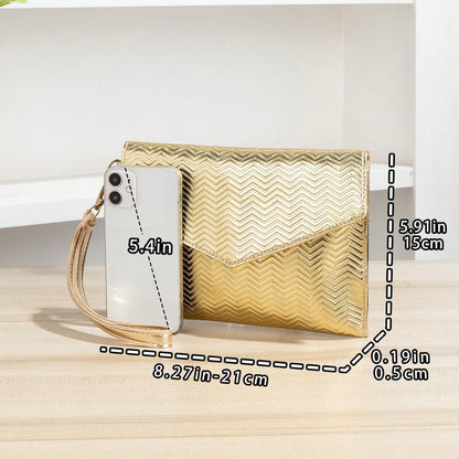 Bolso de mano Clutch Dorado Orix