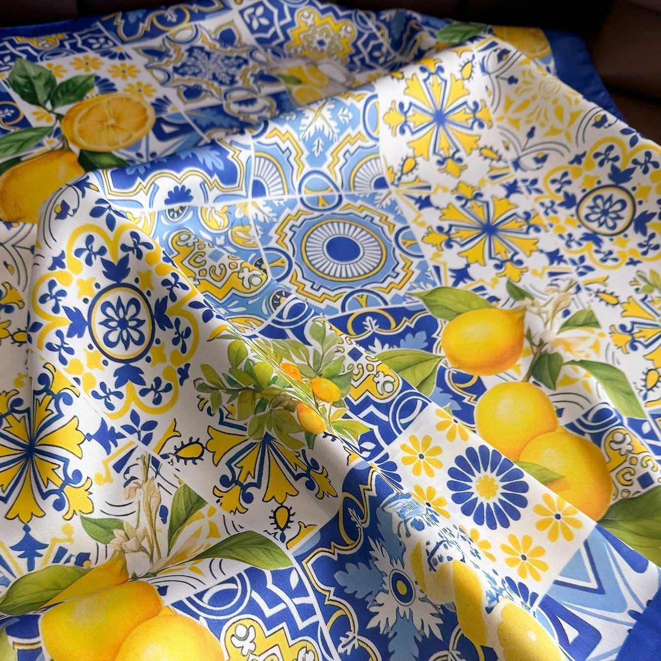 Pañoleta Bandana Pañuelo Citron de 70x70 cm