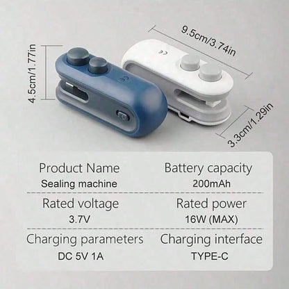 MINI SELLADOR DE BOLSAS PORTÁTIL (USB RECARGABLE)