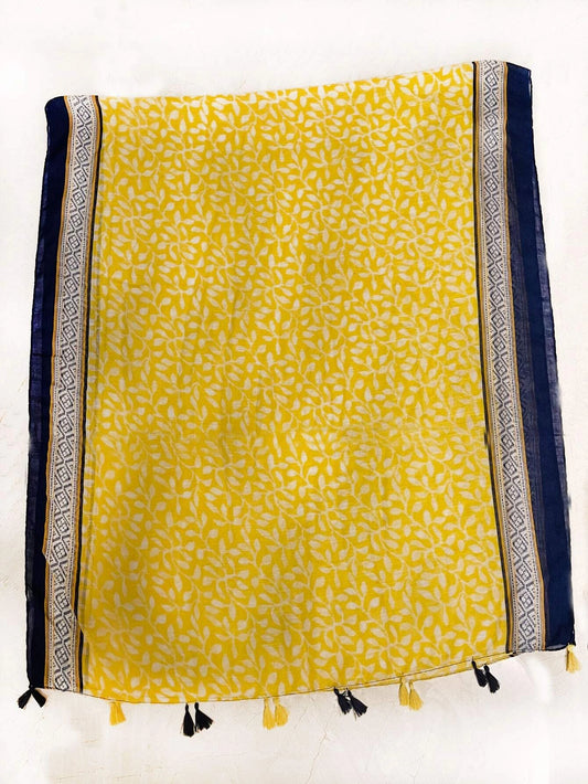 Pashmina Carmina de hojas | Amarillo
