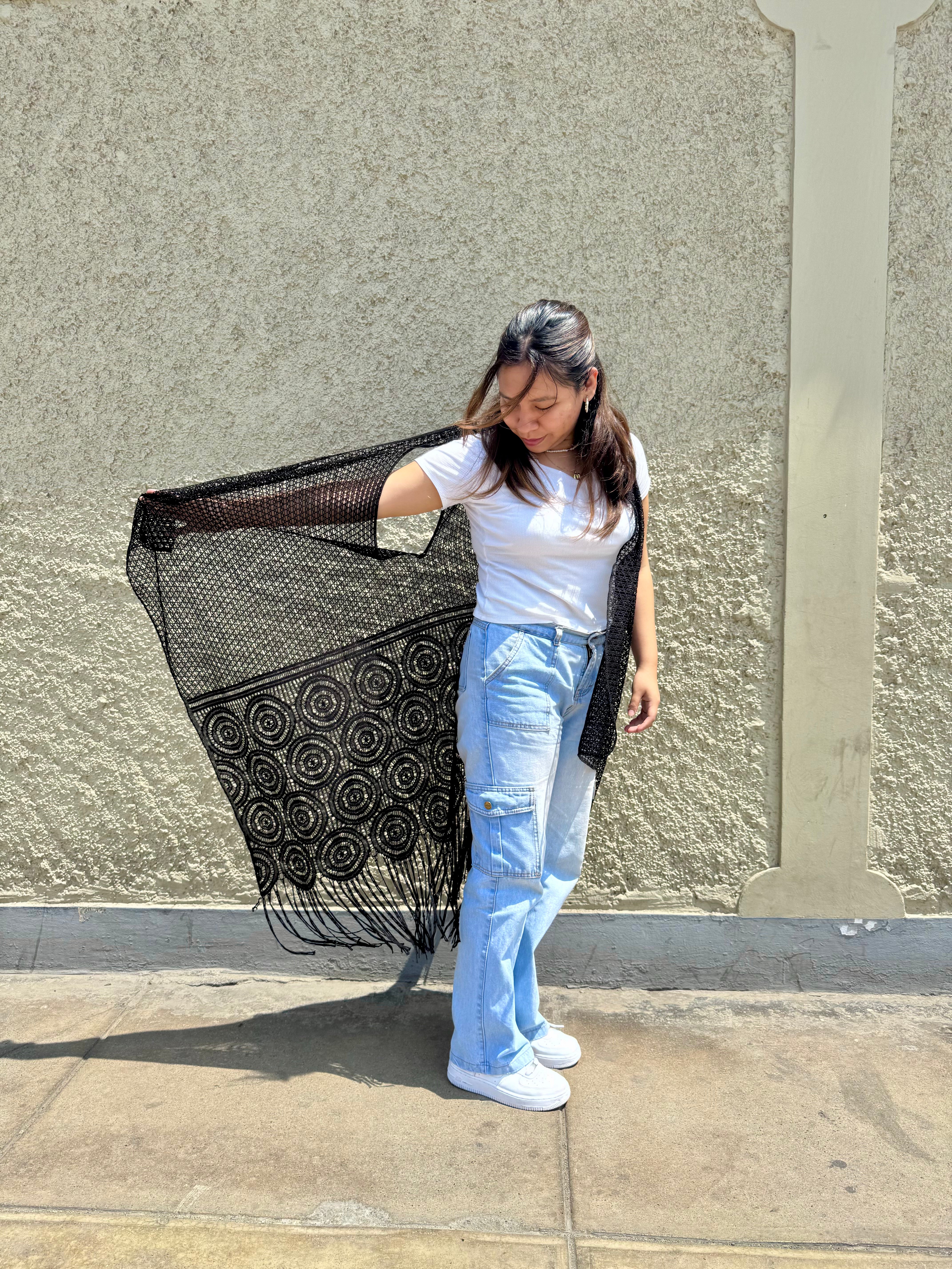 Kimono Largo de Mujer Zoel Talla L - Negro