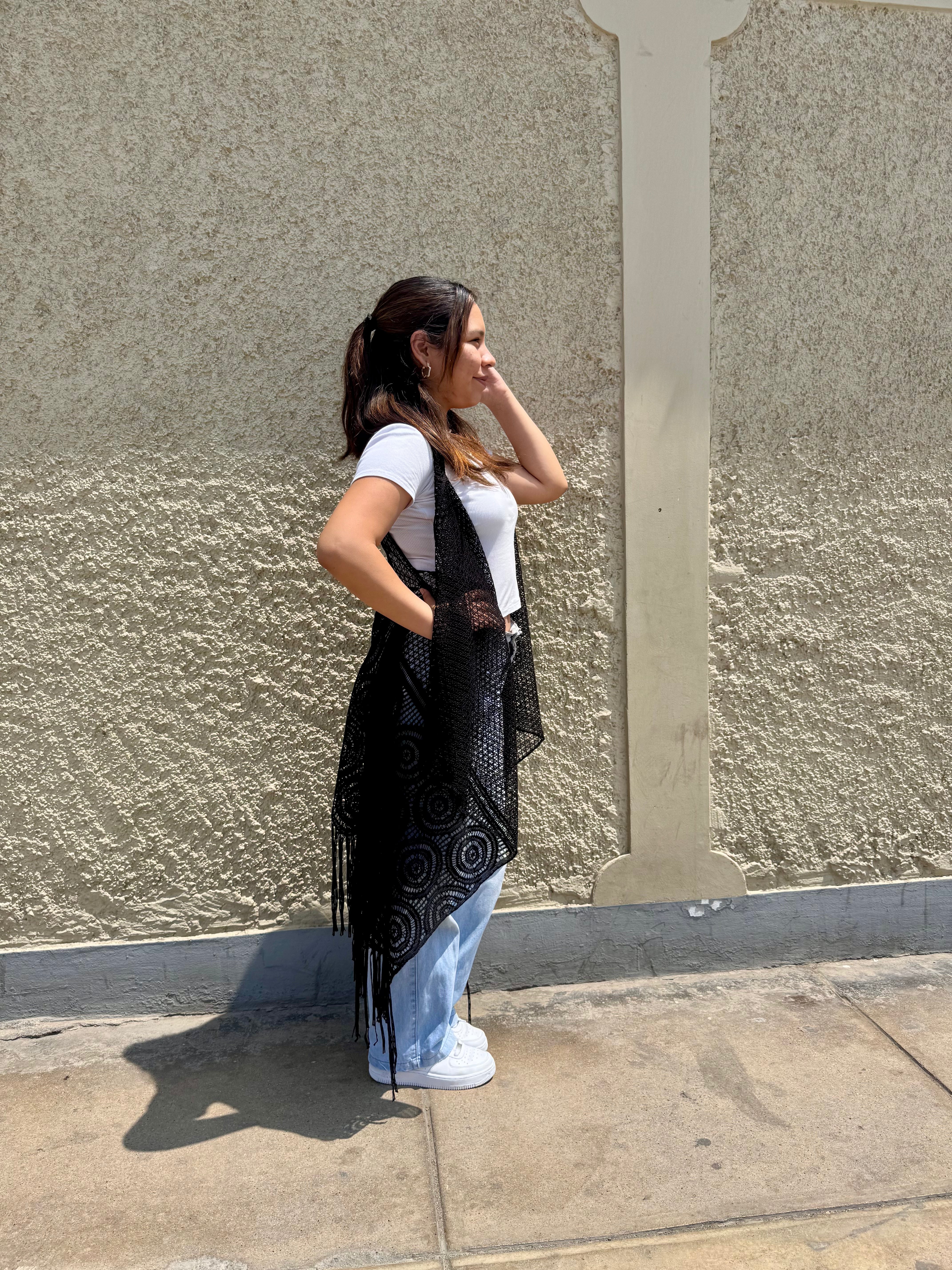 Kimono Largo de Mujer Zoel Talla L - Negro