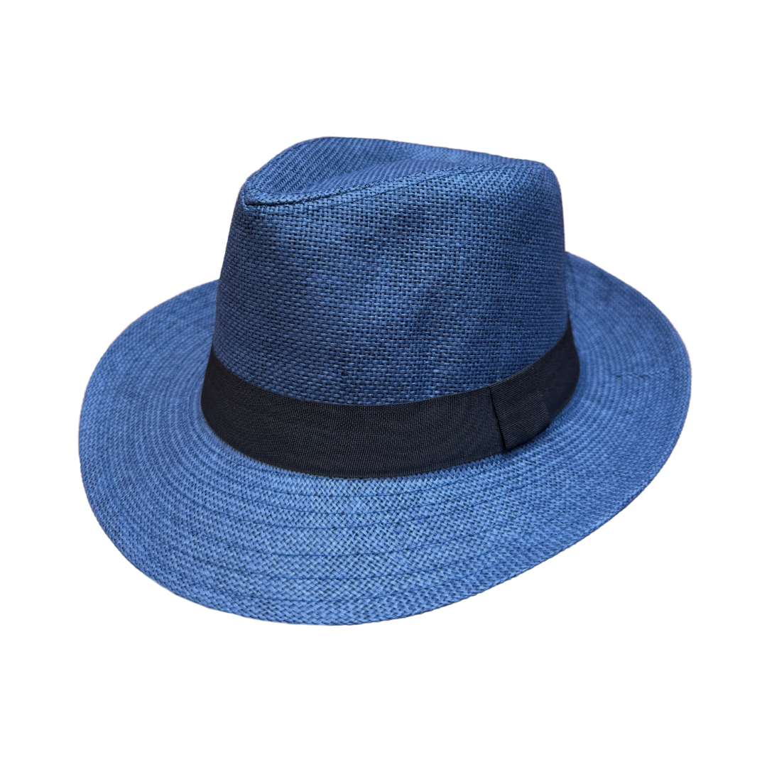 Sombrero Fedora Hombre Trilby Ala Ancha - Azul