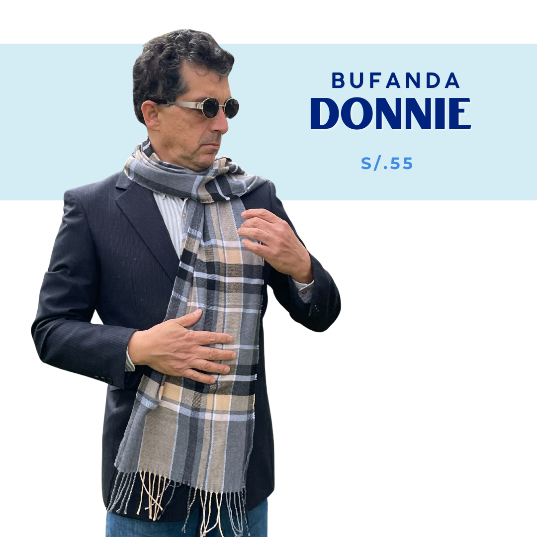 Bufanda Donnie de líneas rectas y tonos tierra para hombre