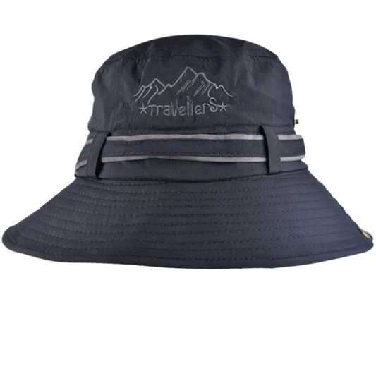 Travellers Cinta Sombrero Safari de pesca - Negro