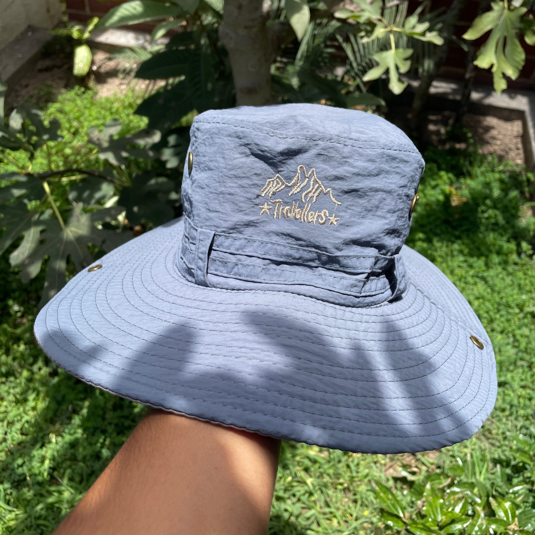 Travellers Cinta Sombrero Safari de pesca - Gris Azulado