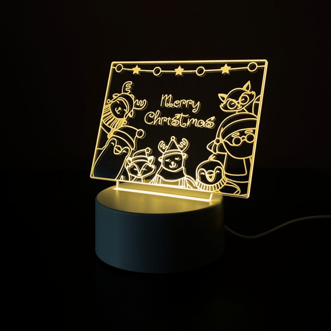 Lampara de noche LED 3D Modelo Merry Christmas