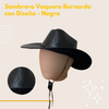 Cargar imagen en el visor de la galería, Sombrero Vaquero Rústico de Cuero Modelo Bernardo con Diseño - Negro