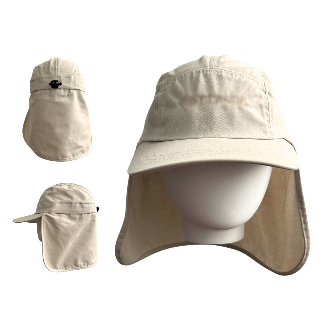 Sombrero Gorro Alta Proteccion Sol Cubre Nuca - Crema