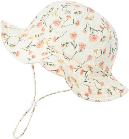 Sombrero Ala ancha Clavel 50cm para Bebé/Niña de 9 meses a 2 años