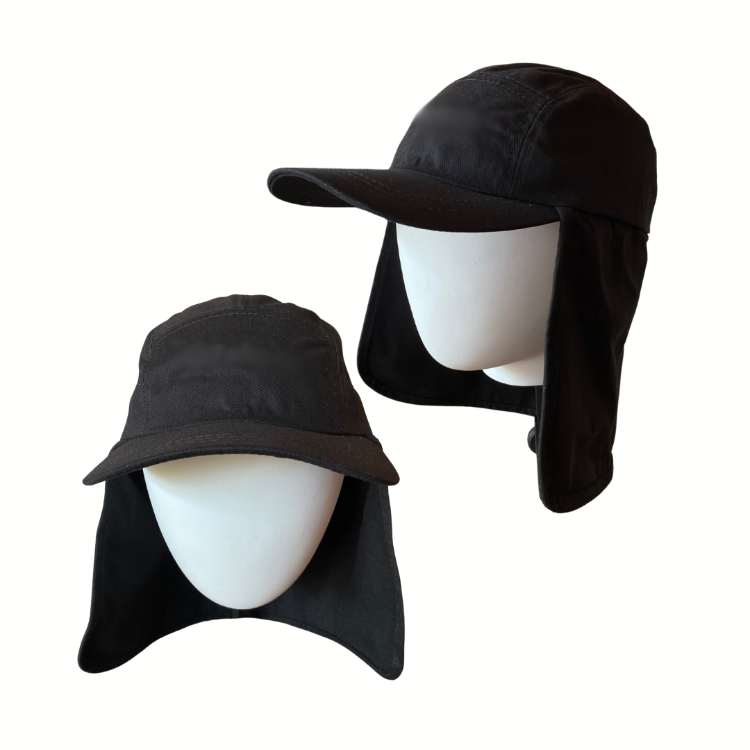 Cubre Nuca Negro Bordado - Sombrero Gorro Alta Proteccion Sol