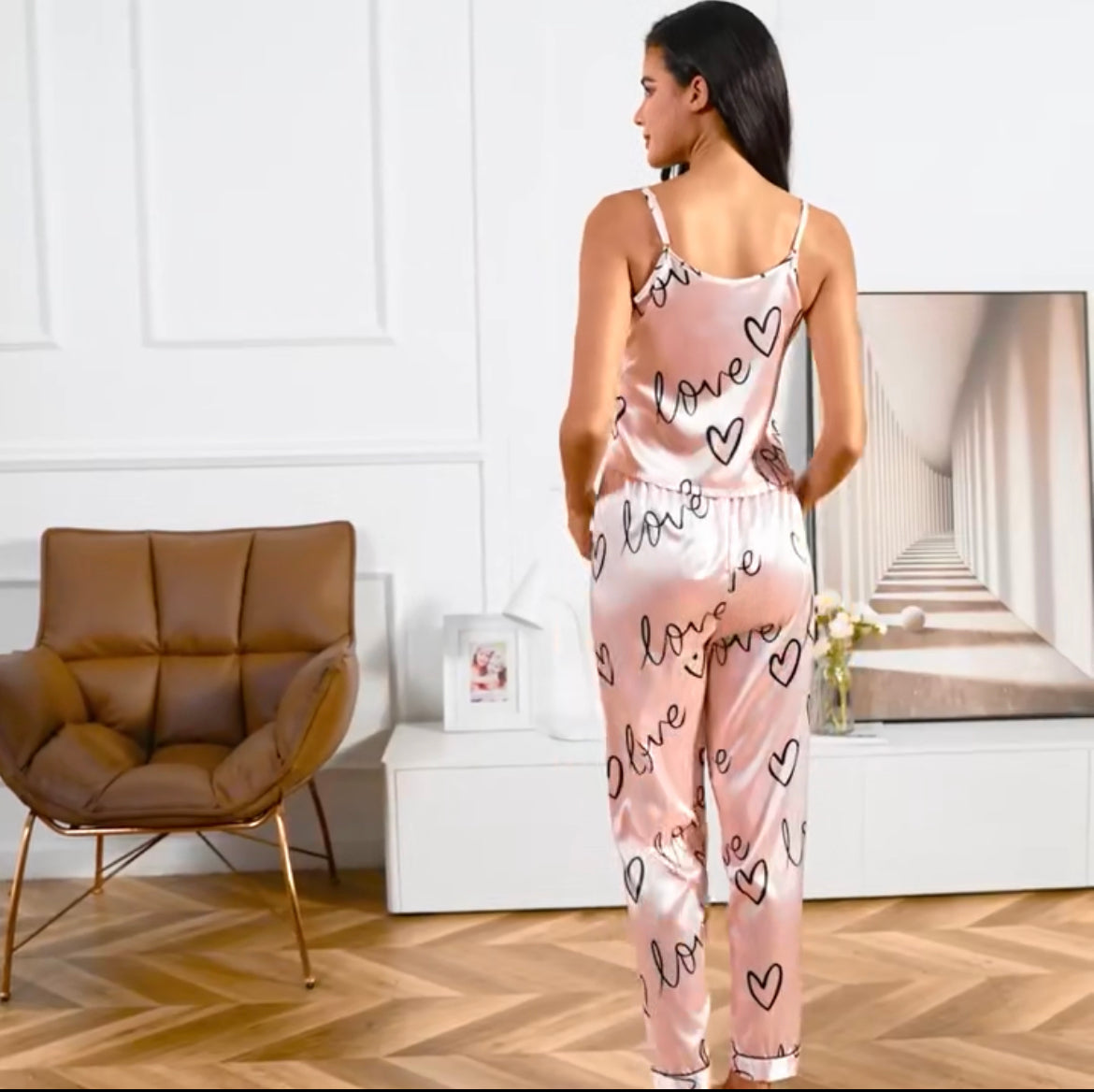Pijama Verano Satin para Mujer Modelo Britt Talla M - Rosado