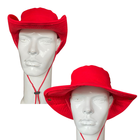 Sombrero Safari Pescador 3 en 1 Plegable Algodón - Rojo