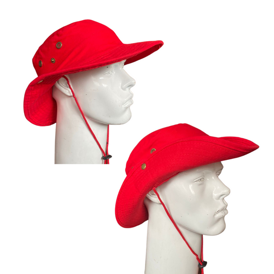 Sombrero Safari Pescador 3 en 1 Plegable Algodón - Rojo