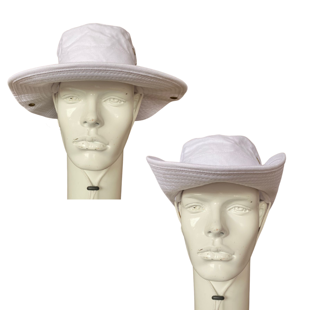 Sombrero Safari Pescador 3 en 1 Plegable Algodón - Blanco