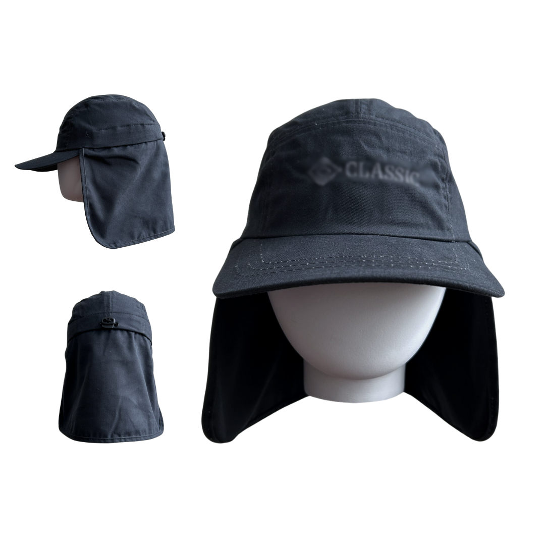 Sombrero Gorro Alta Proteccion Sol Cubre Nuca - Gris Azul Acero