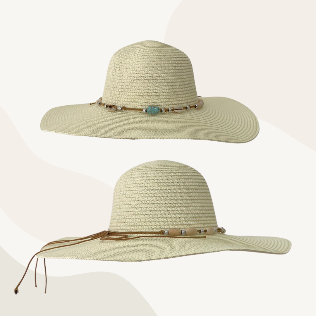 Sombrero de Verano playa Mujer Proteccion UV Modelo Guilla - Blanco Ivory
