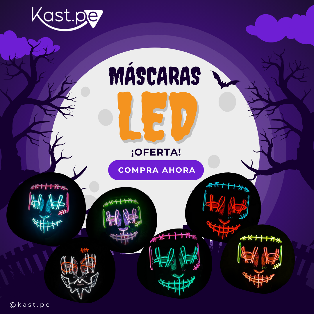 Mascara LED para halloween 2025🎃 / Colores variados
