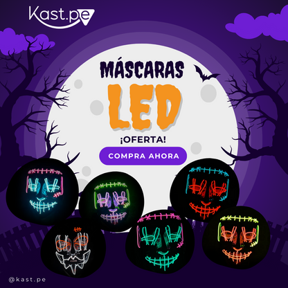 Mascara LED para halloween 2025🎃 / Colores variados