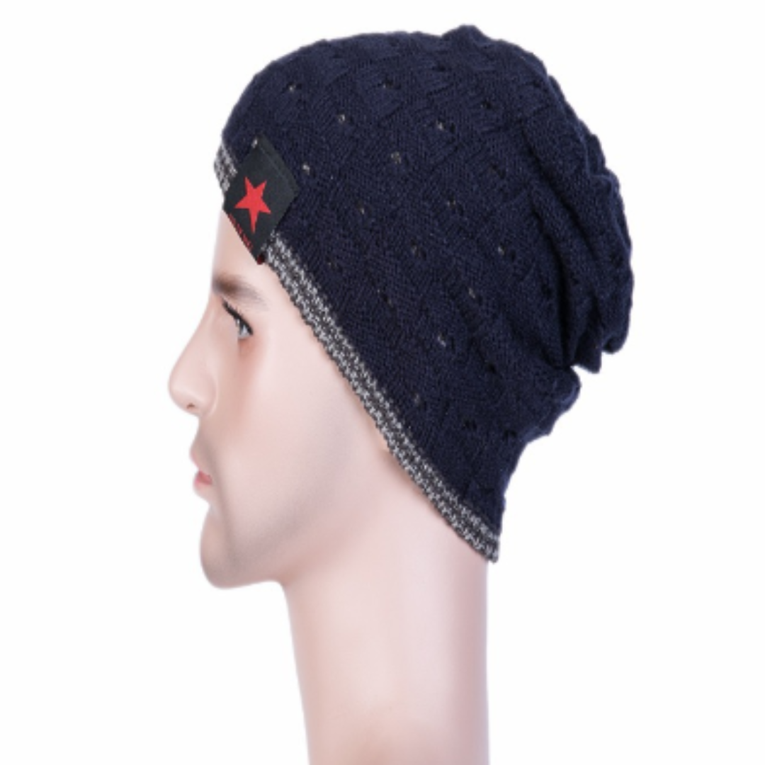 Beanie Chullo Reversible Doble Cara - Azul