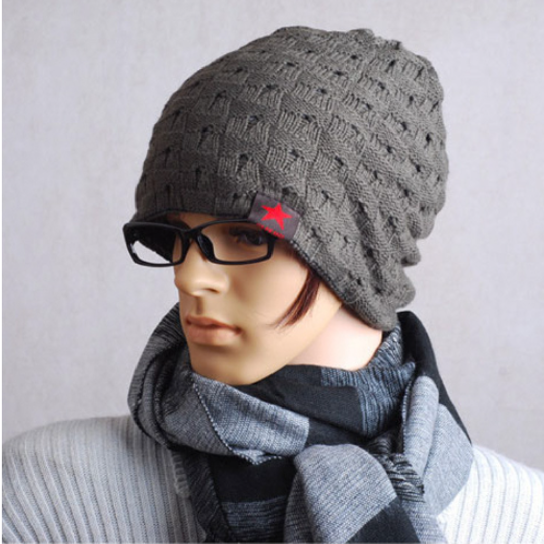 Beanie Chullo Reversible Doble Cara - Gris oscuro