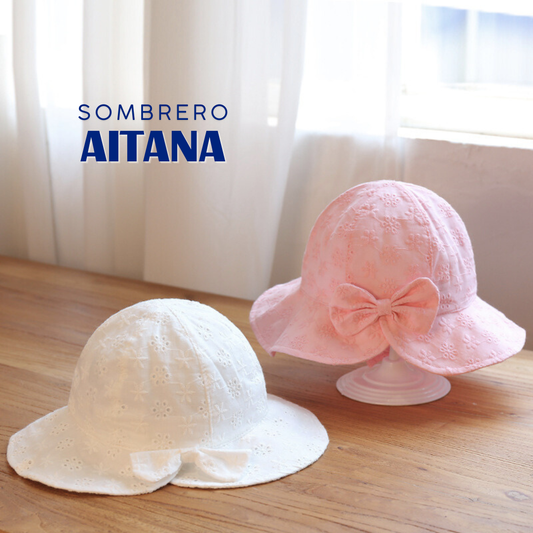 Sombrero Aitana con lazo 48cm: para niñas de 6 meses a 2 años