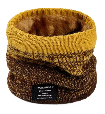 Bufanda Warm Jaspeado Amarillo: Cuellera de Invierno Unisex