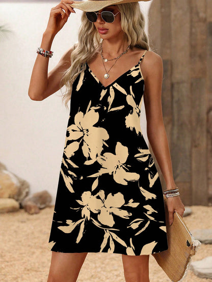 Vestido Angela de Tirantes Amplio con estampado de flores  – Talla M