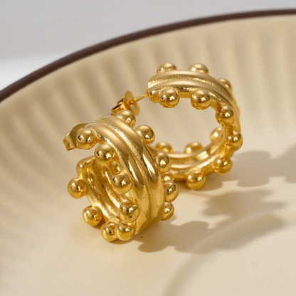 Aretes Hoop con bolitas Lucila