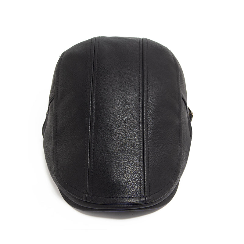 Boina Mister cuero PU con correa regulable | Negro