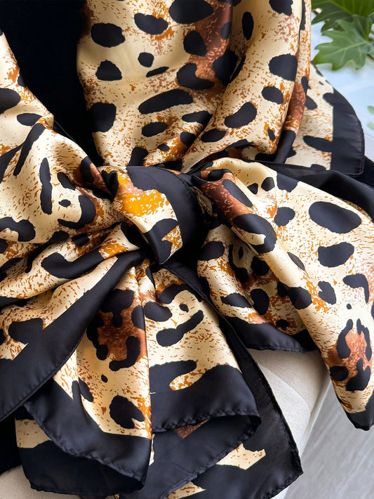 Pashmina Satinada Blissia estampado Leopard Print | Camel