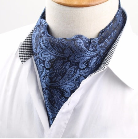Bufanda Corbata Charles de seda para hombre - Azul Azul