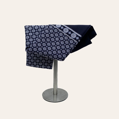 Bufanda Suave Cesar Azul Doble Capa con diseño geometrico