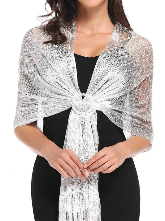 Chal Serena Regulable con flecos | Blanco