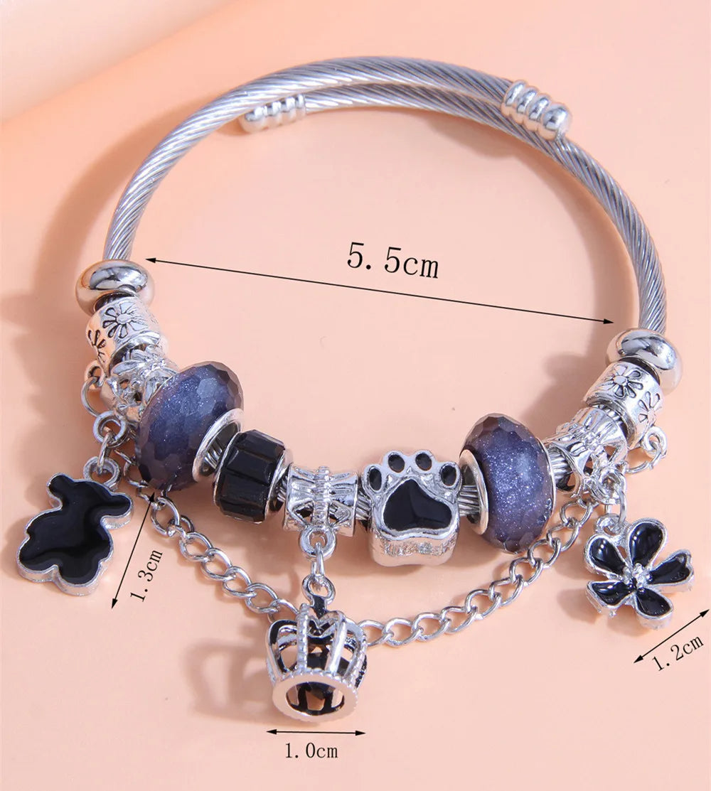 Pulsera Estilo Pandora Touse Azul