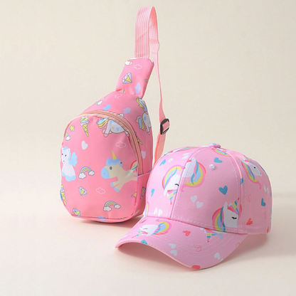 Pack Nubela gorro + mochilita unicornios para niñas 2 a 6+ años