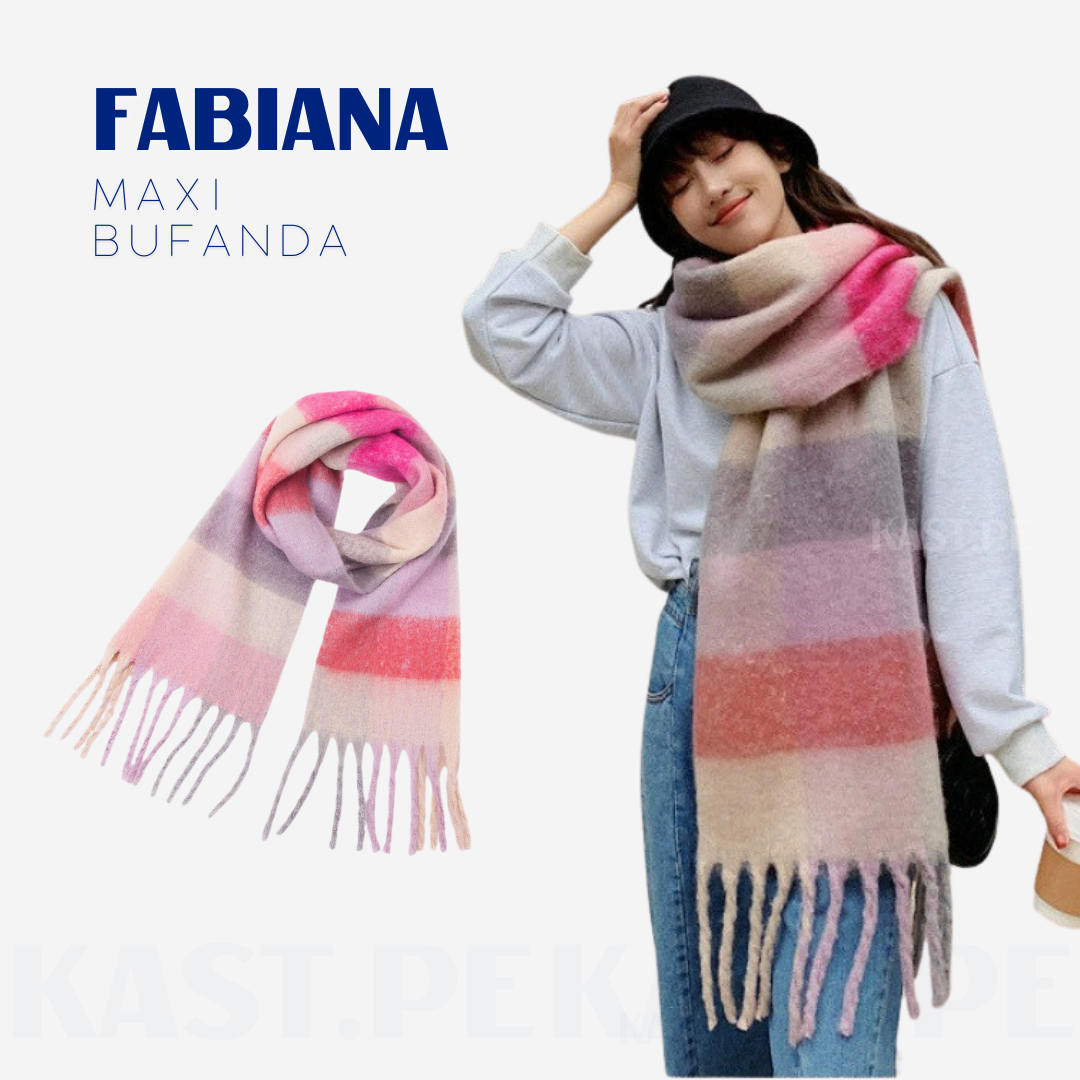 Bufanda Fabiana Maxi Chalina de rayas | Rosado