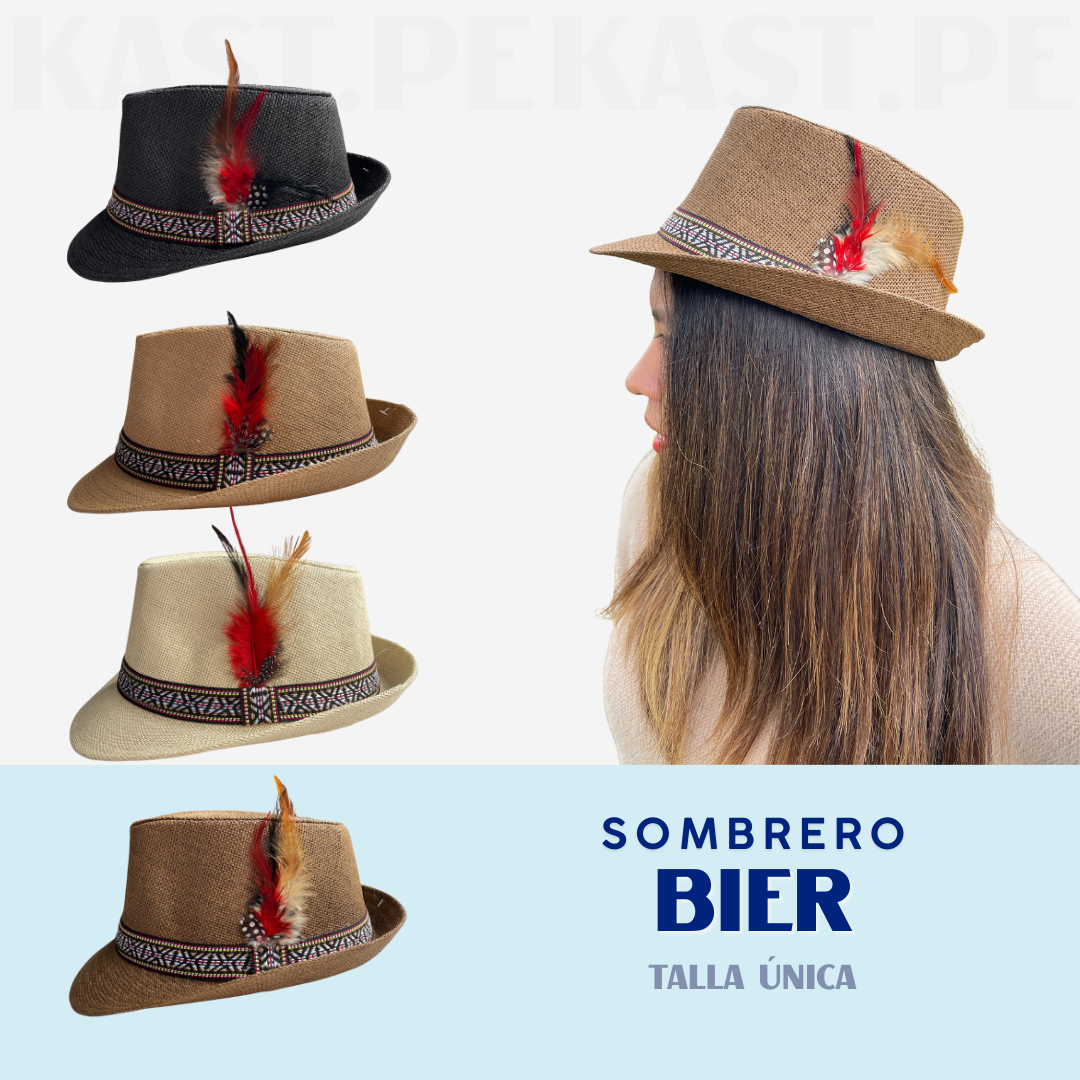 Sombrero Bier con Pluma Unisex