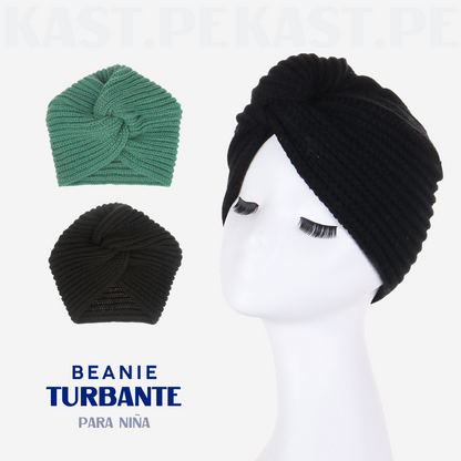 Turbante Beanie Tejido de Lana para niña 5 - 10 años